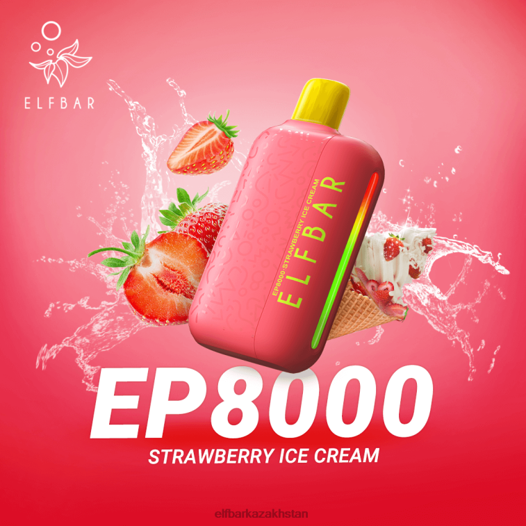 Disposable Vape New EP8000 Puffs ELFBAR Strawberry Ice Cream 8L86275