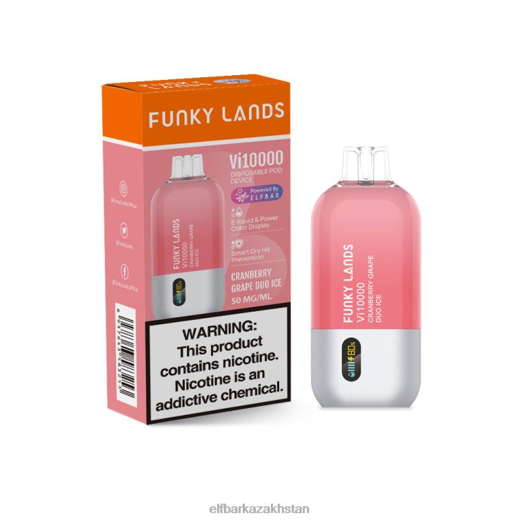 Funky Lands Best Flavor Disposable Vape Vi10000 Grape Series ELFBAR Aloe Grape 8L862149