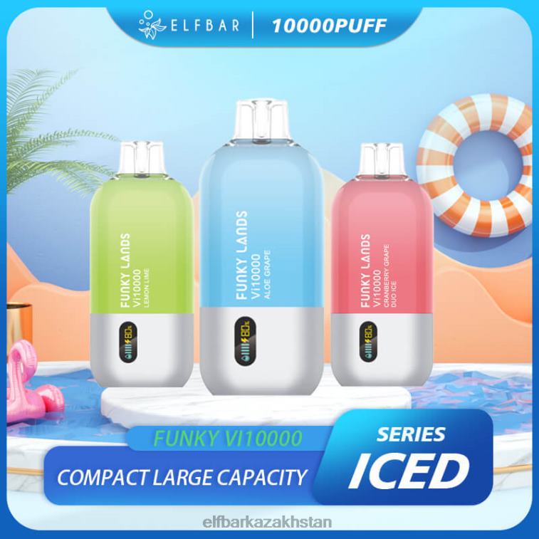 Funky Lands Best Flavor Disposable Vape Vi10000 Iced Series ELFBAR Blueberry Ice 8L862151