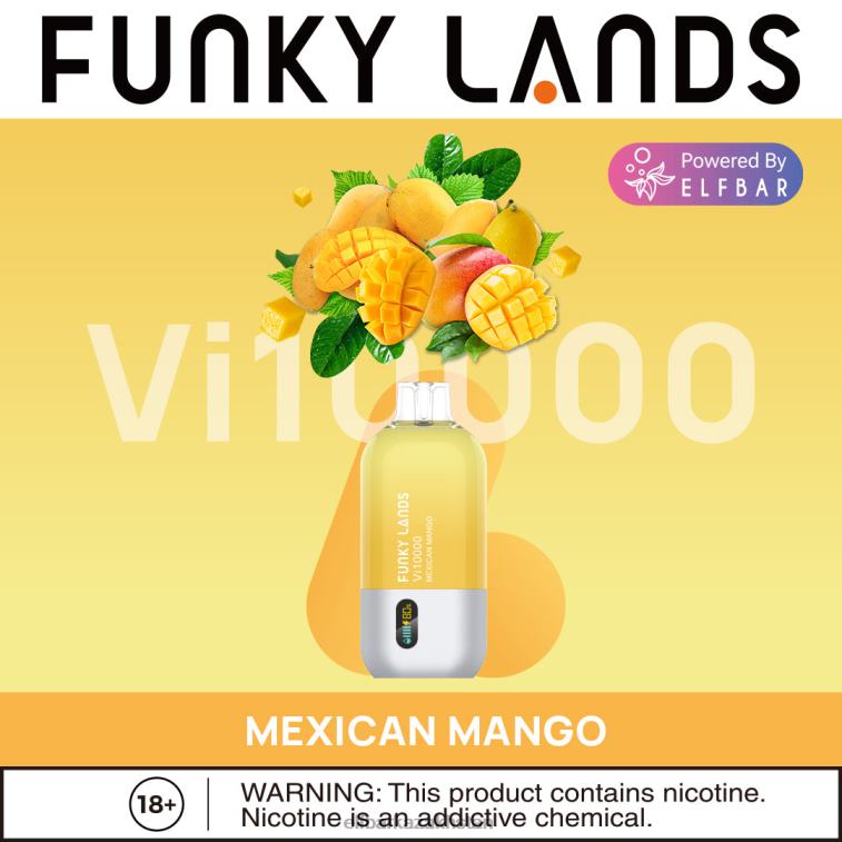 Funky Lands Best Flavor Disposable Vape Vi10000 Top Sale ELFBAR Mexican Mango 8L862157