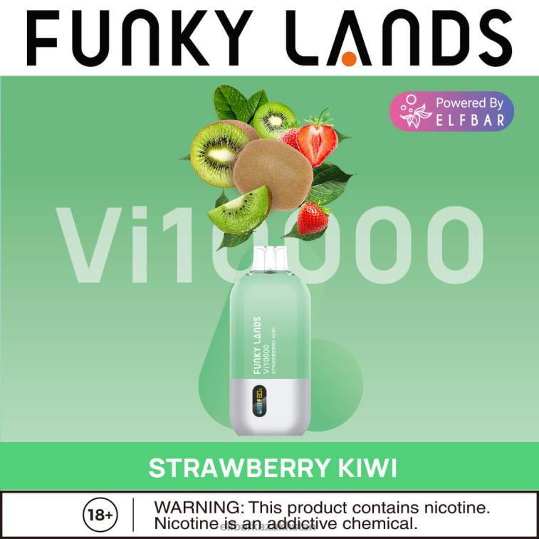 Funky Lands Disposable Vape Vi10000 Puffs ELFBAR Strawberry Kiwi 8L862161