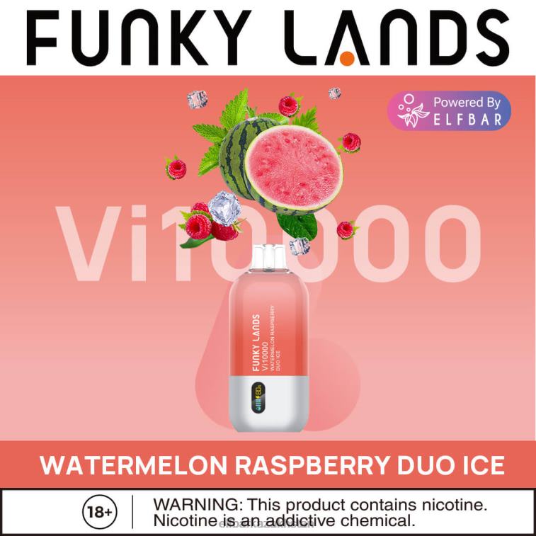 Funky Lands Disposable Vape Vi10000 Puffs ELFBAR Watermelon Raspberry Duo Ice 8L862160