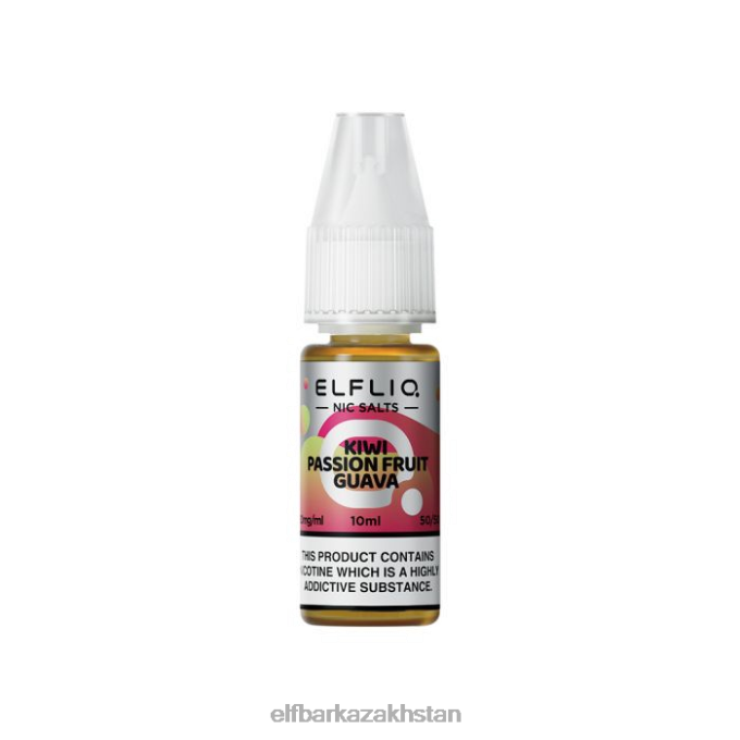 CV4D3209 ELFBAR ELFLIQ Kiwi Passion Fruit Guava Nic Salts - 10ml-10 mg/ml Original