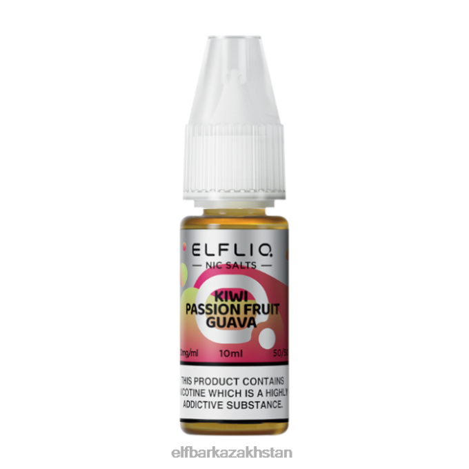 CV4D3209 ELFBAR ELFLIQ Kiwi Passion Fruit Guava Nic Salts - 10ml-10 mg/ml Original