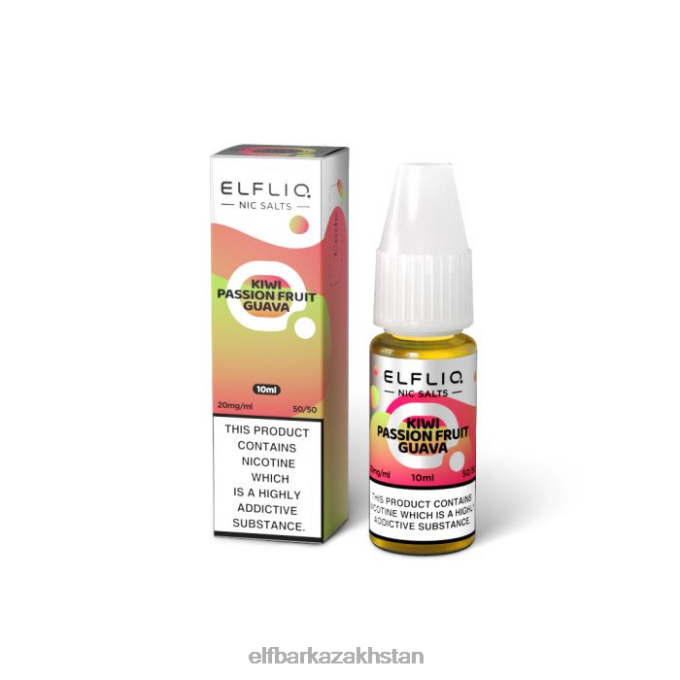 CV4D3210 ELFBAR ELFLIQ Kiwi Passion Fruit Guava Nic Salts - 10ml-20 mg/ml Original