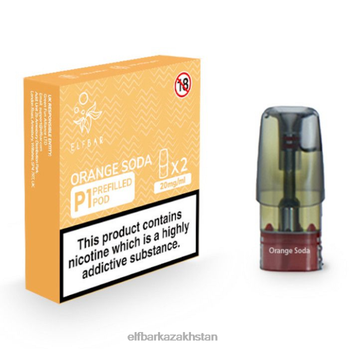 CV4D3155 ELFBAR Mate 500 P1 Pre-Filled Pods - 20mg (2 Pack) Orange Soda Original