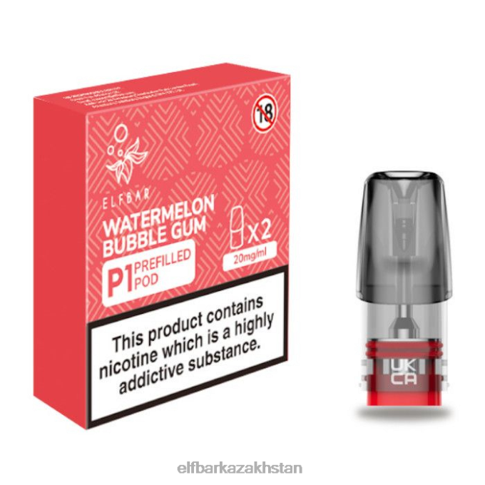 CV4D3159 ELFBAR Mate 500 P1 Pre-Filled Pods - 20mg (2 Pack) Watermelon Bubble Gum Original