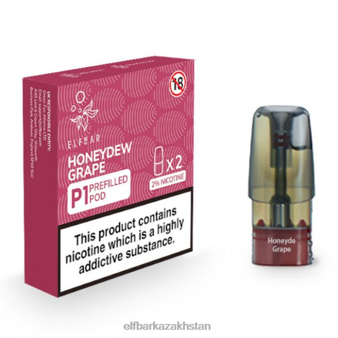 CV4D3163 ELFBAR Mate 500 P1 Pre-Filled Pods - 20mg (2 Pack) Honeydew Grape