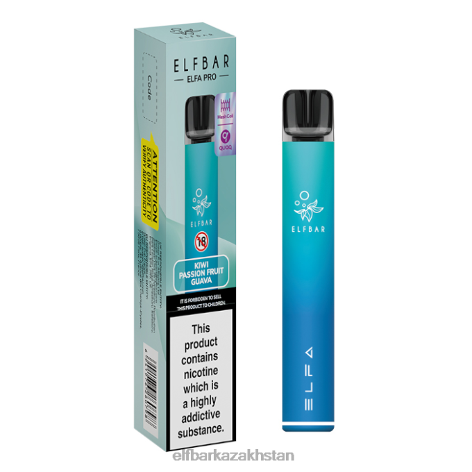 CV4D366 ELFBAR ELFA PRO Pod Kit - Rechargeable Aurora Blue + Kiwi Passion Fruit Prefilled Pod